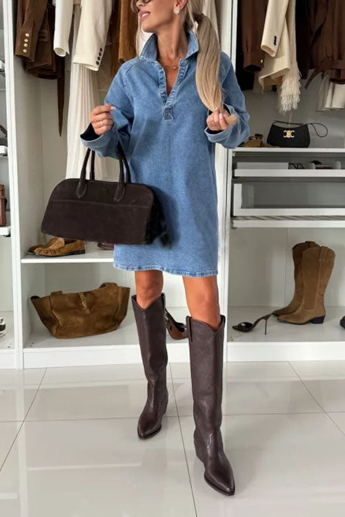 Rowangirl  Denim Long-Sleeved Dress