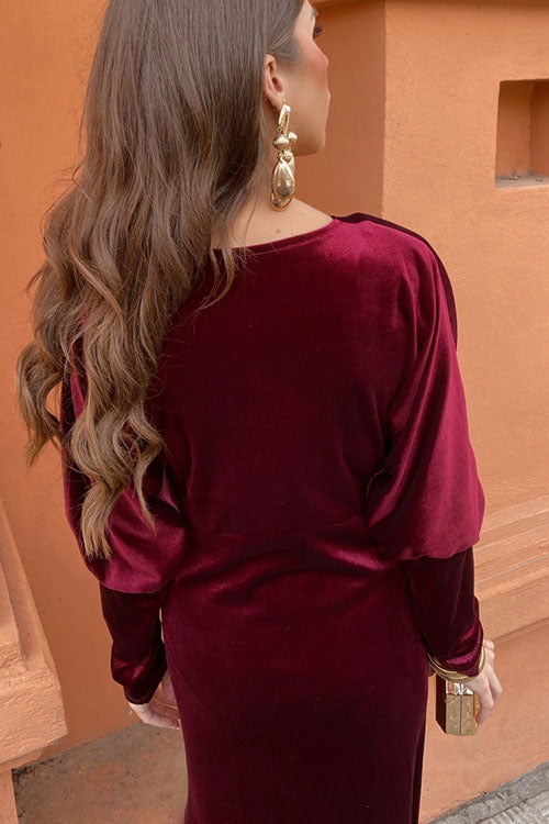 Rowangirl V-neck Long-sleeved Elegant Dress