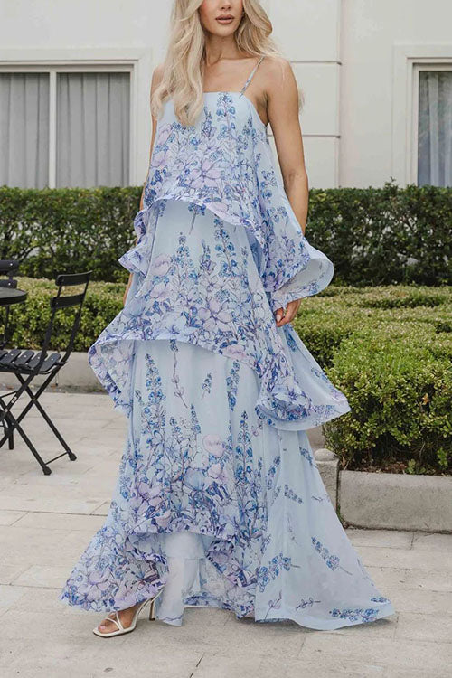 Rowangirl  Floral Layered Long Dress