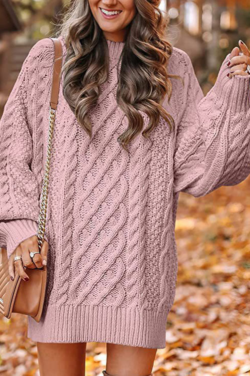 Rowangirl Fashionable Long-Sleeved Loose Knit Dress