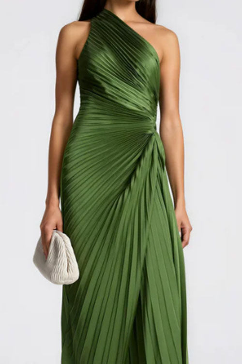 Rowangirl Off-shoulder Fitted Waist Pleated Dress