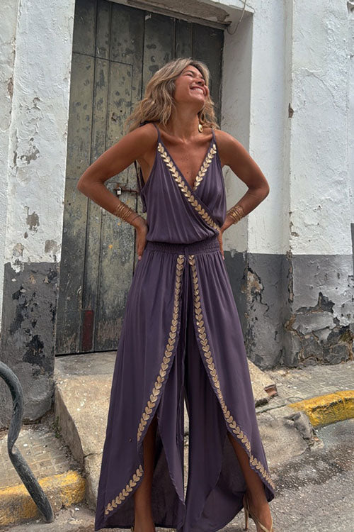 Rowangirl  Slit Suspender Jumpsuit