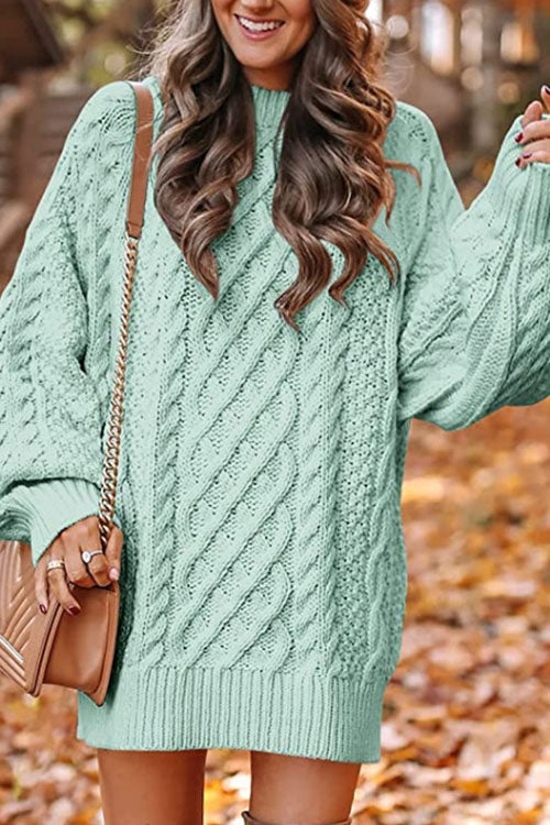 Rowangirl Fashionable Long-Sleeved Loose Knit Dress