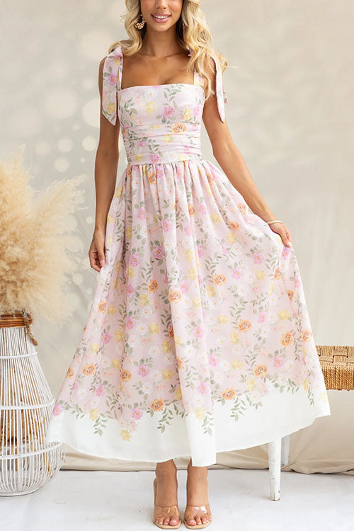 Rowangirl   Holiday Floral Waist Suspender Dress