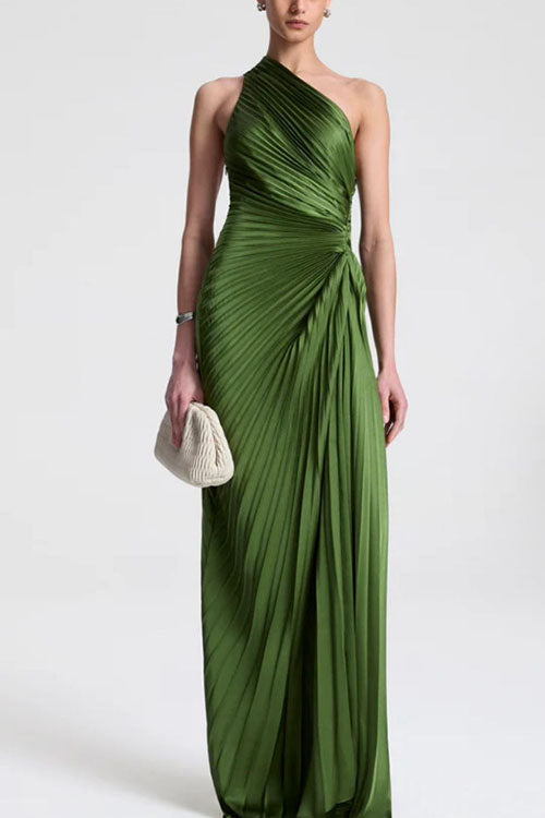 Rowangirl Off-shoulder Fitted Waist Pleated Dress