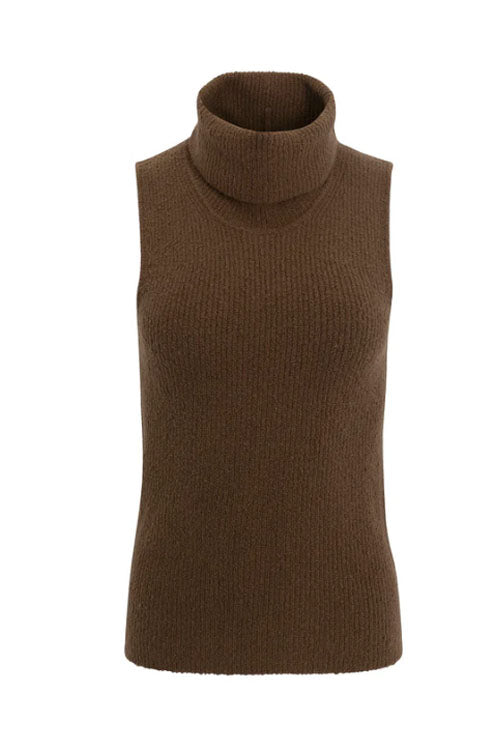 Rowangirl  Multicolor Turtleneck Sleeveless Sweater