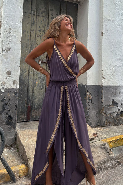 Rowangirl  Slit Suspender Jumpsuit