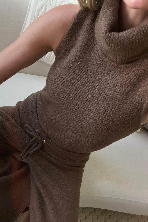 Rowangirl  Multicolor Turtleneck Sleeveless Sweater
