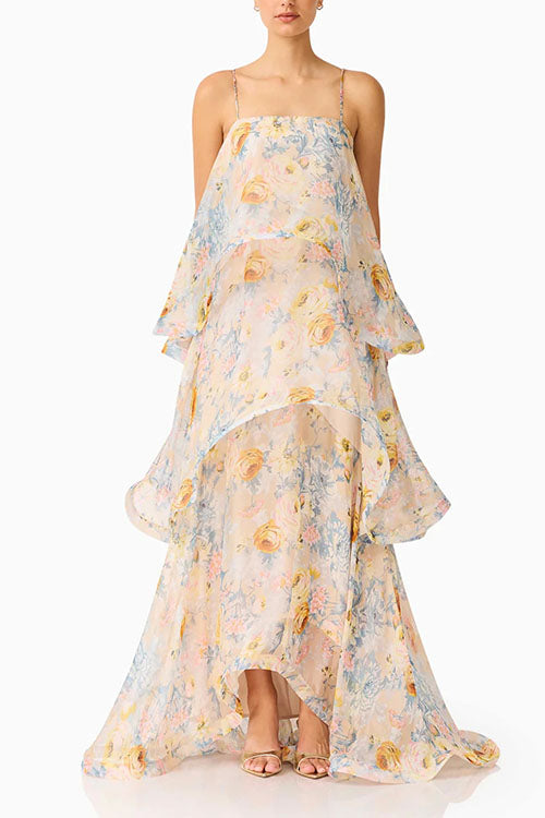 Rowangirl  Floral Layered Long Dress