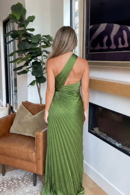 Rowangirl Off-shoulder Fitted Waist Pleated Dress