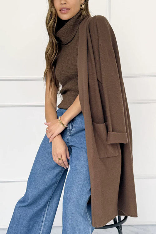 Rowangirl  Multicolor Turtleneck Sleeveless Sweater