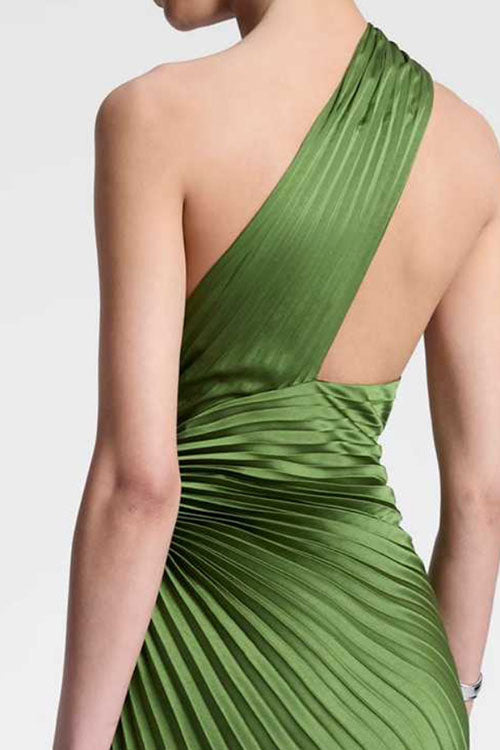 Rowangirl Off-shoulder Fitted Waist Pleated Dress