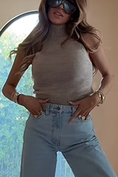 Rowangirl  Turtleneck Sleeveless Sweater Top