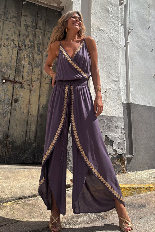 Rowangirl  Slit Suspender Jumpsuit