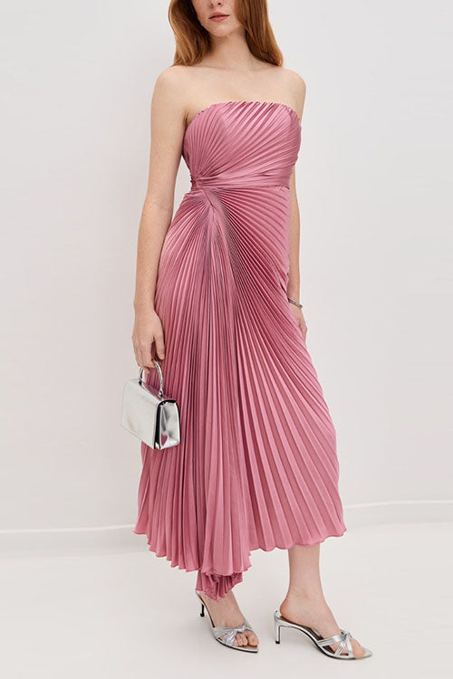 Rowangirl   Strapless Pleated Dress