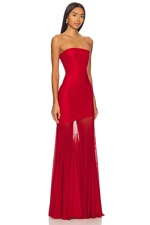 Rowangirl  Fashionable Tube Top Long Dress