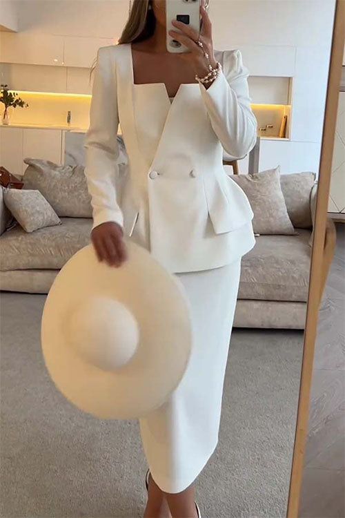 Rowangirl  Stylish And Elegant Two-Piece Suit Dress