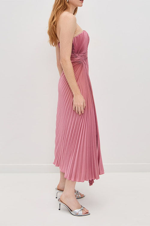 Rowangirl   Strapless Pleated Dress