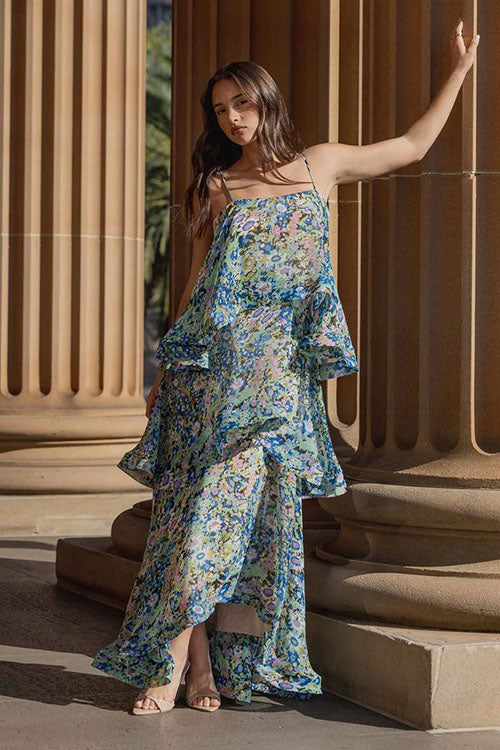 Rowangirl  Floral Layered Long Dress