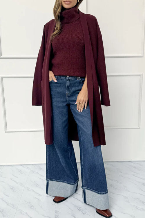 Rowangirl  Multicolor Turtleneck Sleeveless Sweater
