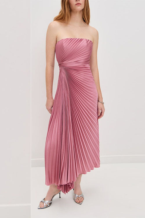 Rowangirl   Strapless Pleated Dress