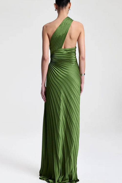 Rowangirl Off-shoulder Fitted Waist Pleated Dress