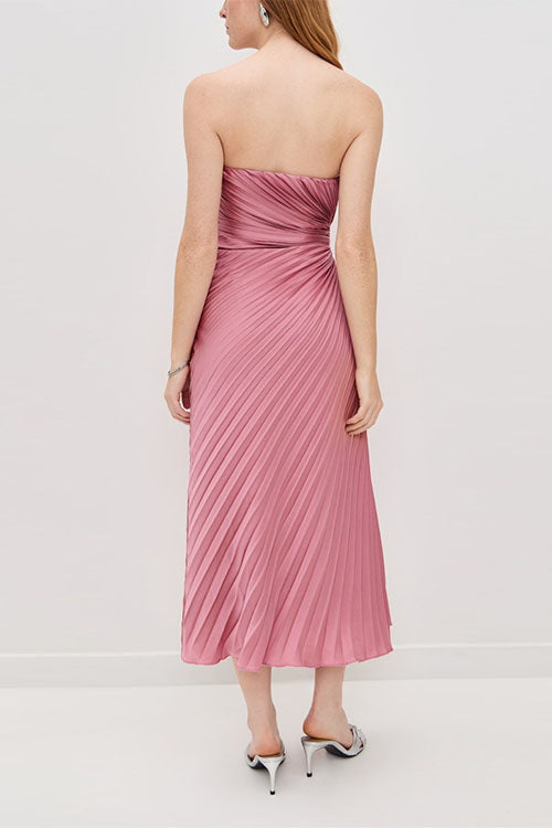 Rowangirl   Strapless Pleated Dress
