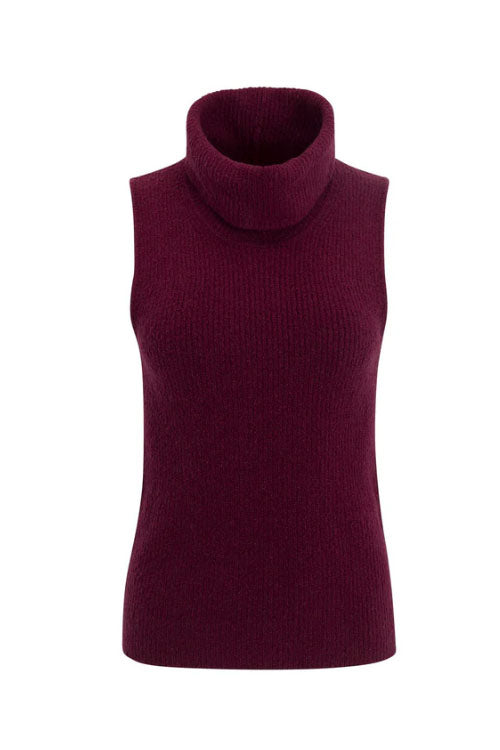 Rowangirl  Multicolor Turtleneck Sleeveless Sweater