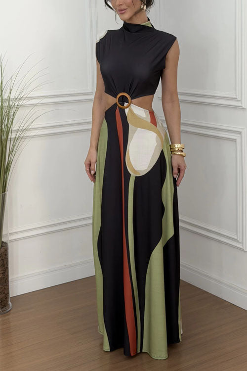 Rowangirl Elegant Printed Maxi Dress