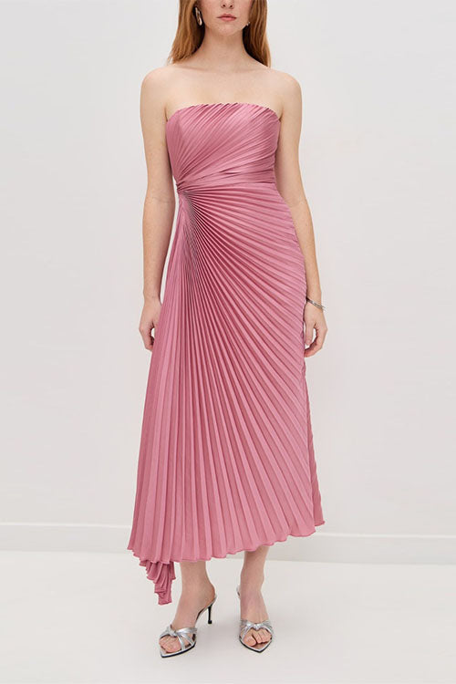 Rowangirl   Strapless Pleated Dress