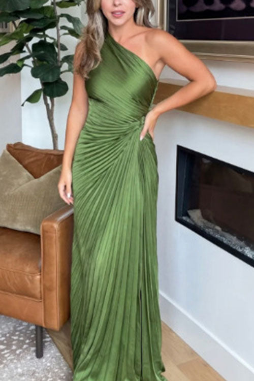 Rowangirl Off-shoulder Fitted Waist Pleated Dress