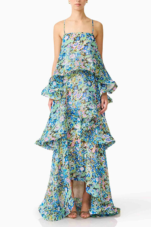 Rowangirl  Floral Layered Long Dress