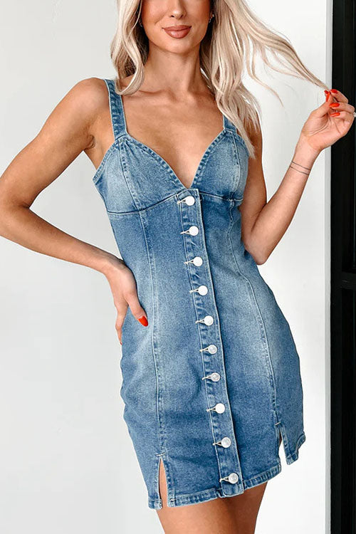 Rowangirl  Vintage Denim Suspender Dress