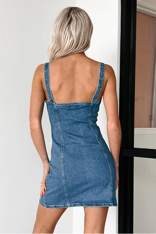 Rowangirl  Vintage Denim Suspender Dress