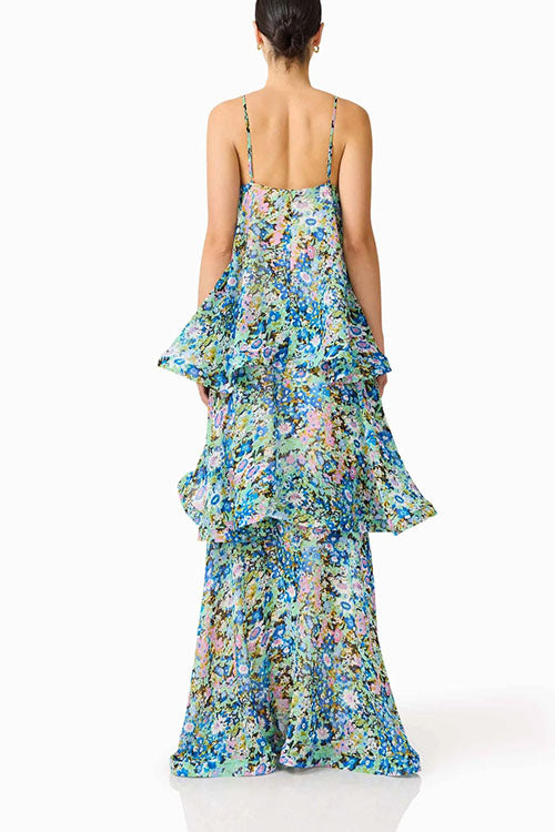 Rowangirl  Floral Layered Long Dress