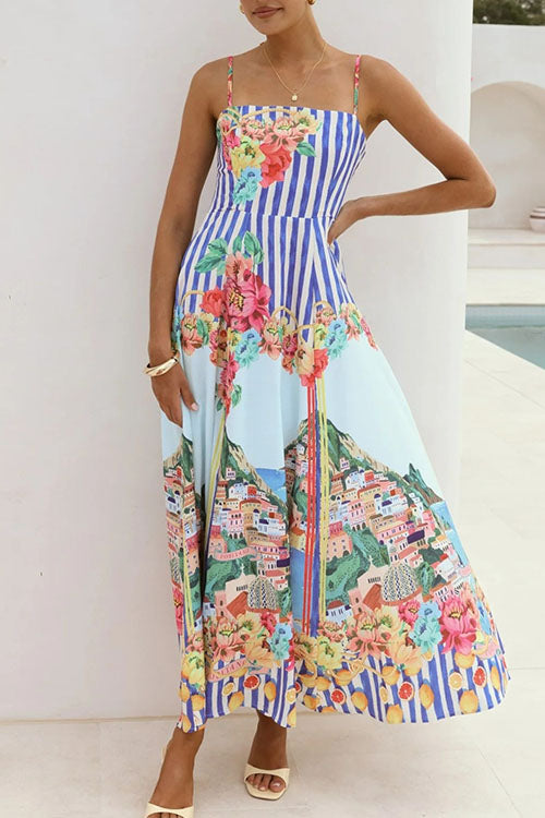 Rowangirl   A-line Printed Slip Dress