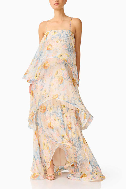 Rowangirl  Floral Layered Long Dress