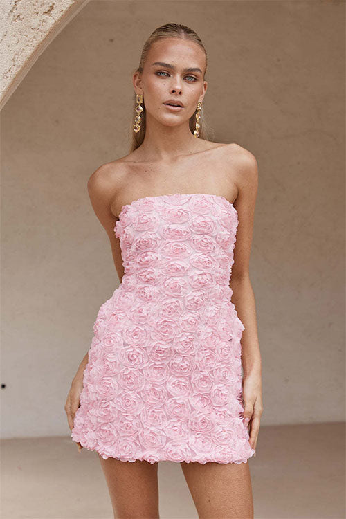 Rowangirl Flower Print Hip-Hugging Short Dress