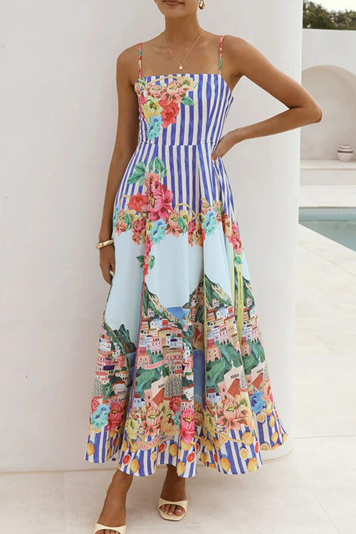 Rowangirl   A-line Printed Slip Dress