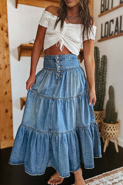 Rowangirl Layered Cake Denim Skirt