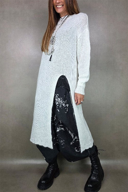 Rowangirl Autumn And Winter Long-sleeved Loose Weater Dress
