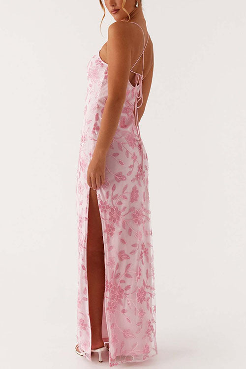 Rowangirl  High-Slit Backless Long Dress