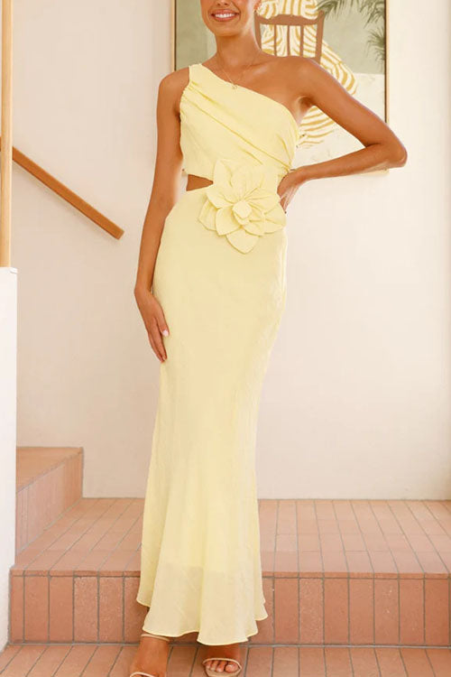 Rowangirl  Stylish One Shoulder Strapless Dress