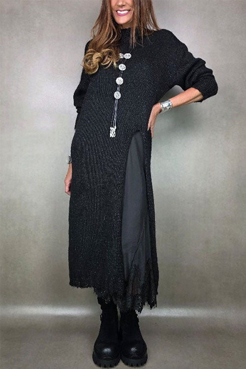 Rowangirl Autumn And Winter Long-sleeved Loose Weater Dress