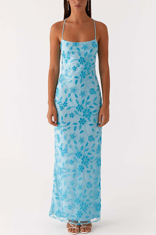 Rowangirl  High-Slit Backless Long Dress