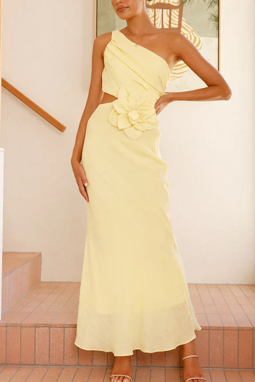 Rowangirl  Stylish One Shoulder Strapless Dress