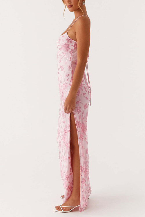 Rowangirl  High-Slit Backless Long Dress