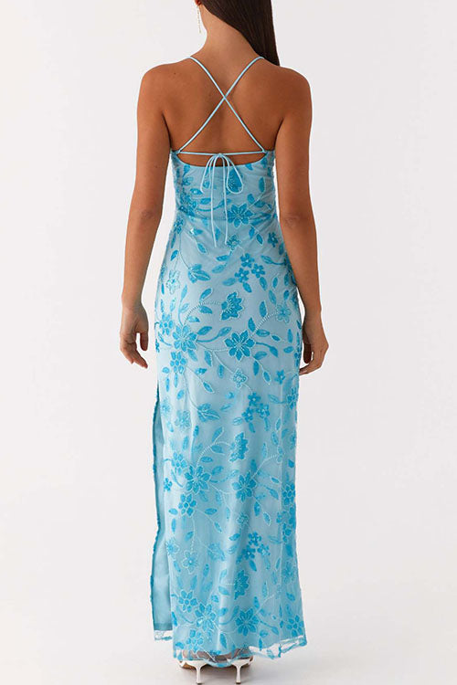 Rowangirl  High-Slit Backless Long Dress