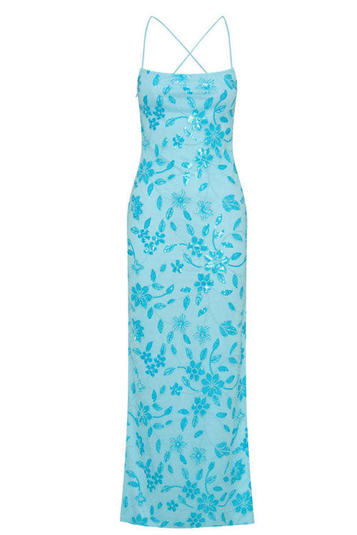 Rowangirl  High-Slit Backless Long Dress