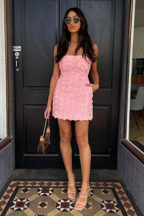 Rowangirl Flower Print Hip-Hugging Short Dress